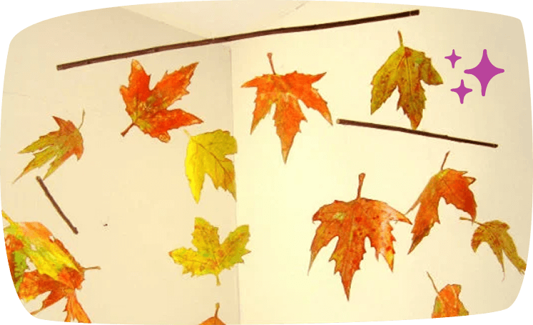 fall crafts for kids leaves mobile