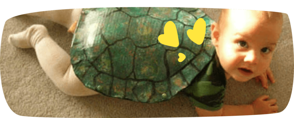 diy-halloween-costumes-for-kids- baby-dressed up as turtle